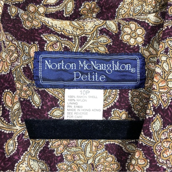 Vintage Norton McNaughton Frog Knot Floral Print Vest Size 10 Petite - Picture 7 of 8